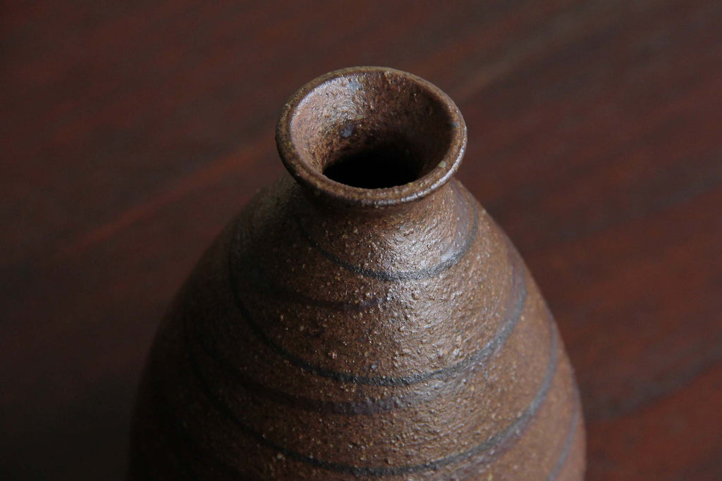 Japanese brown  Sake bottle