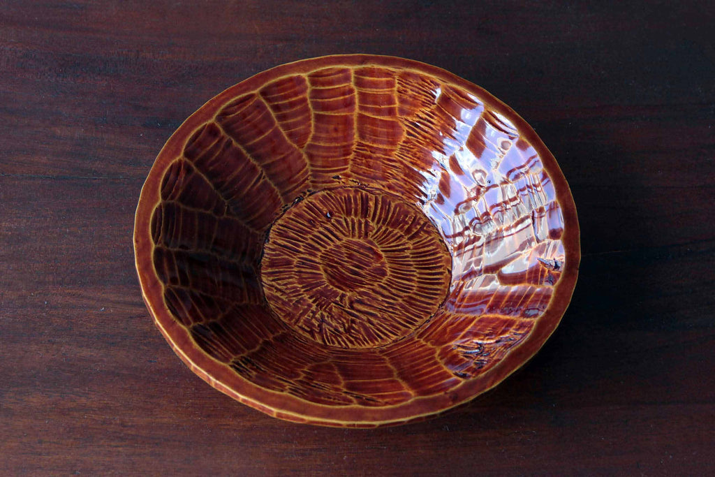 Hida-shunkei wooden bowl, hand carved wood craft