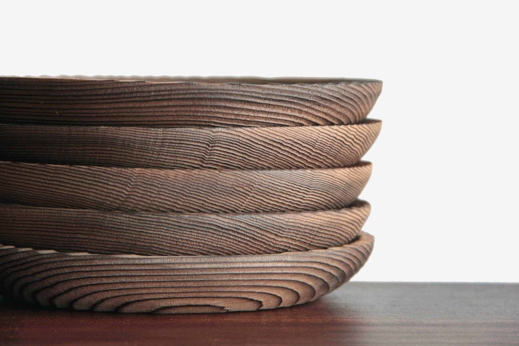 Beautiful grain Japanese wooden plate.