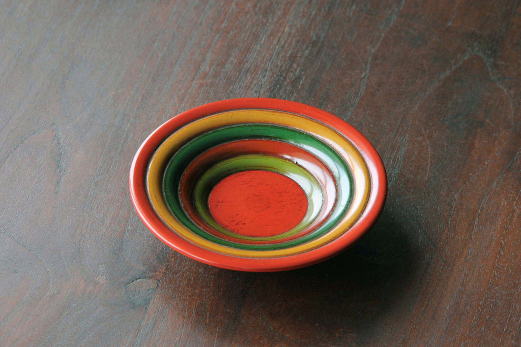 colorful wooden tea cup saucer, Japanese hand craft