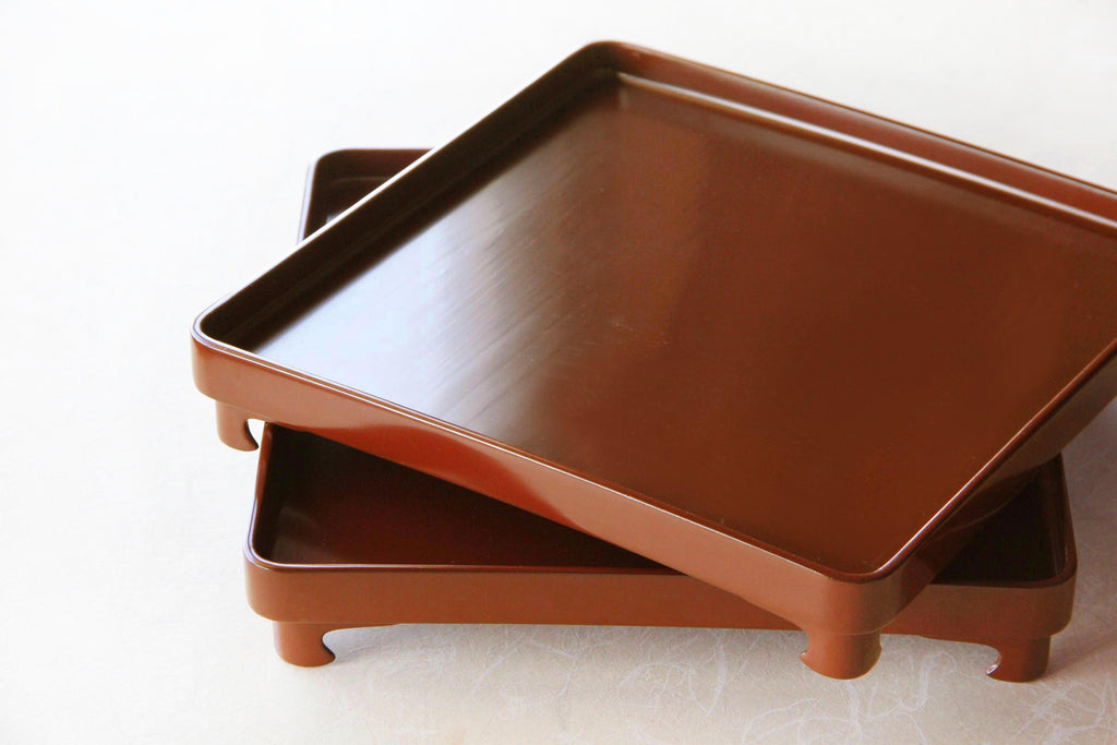 Japanese Ozen tray, individual tray with foot for Kaiseki food