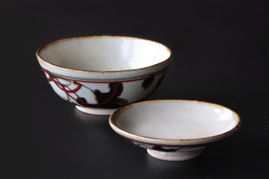 Lidded Chawan Bowl | Rokubei Kiyomizu | Japanese Vintage