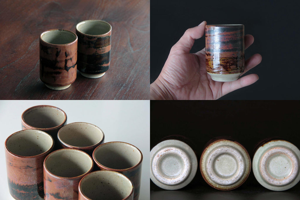 brown tea cup. Japanese Mashiko pottery