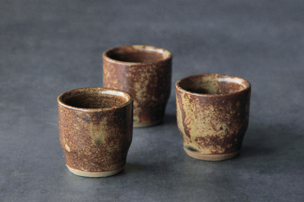 Sake cup, Mashiko ware, small brown cup