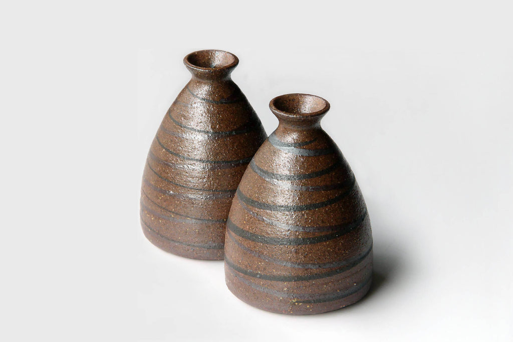 Japanese brown  Sake bottle