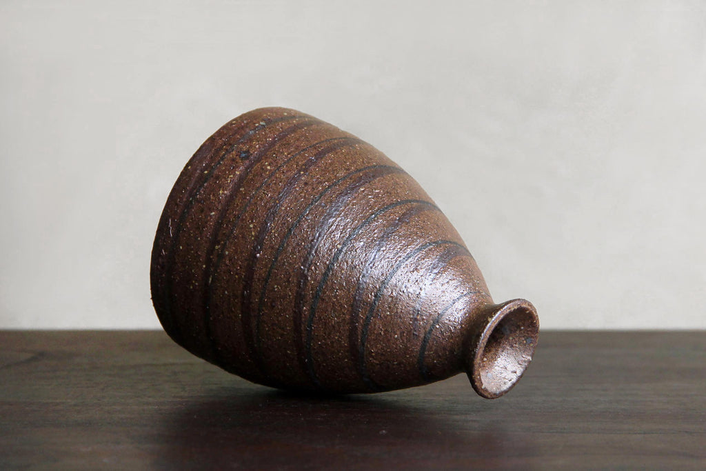 Japanese brown  Sake bottle