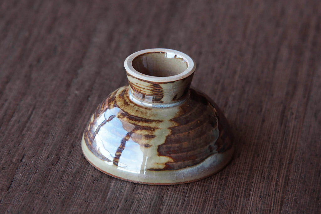 Japanese Sake cup. Takatori pottery. Bottom side photo