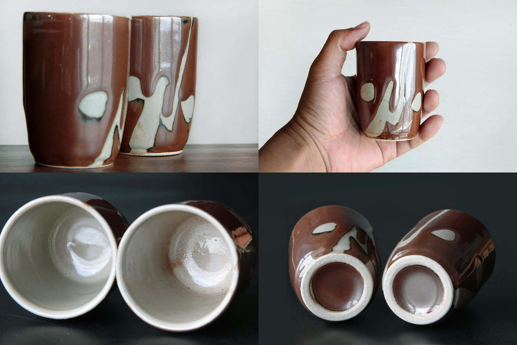 Brown kaki-glaze tea cup