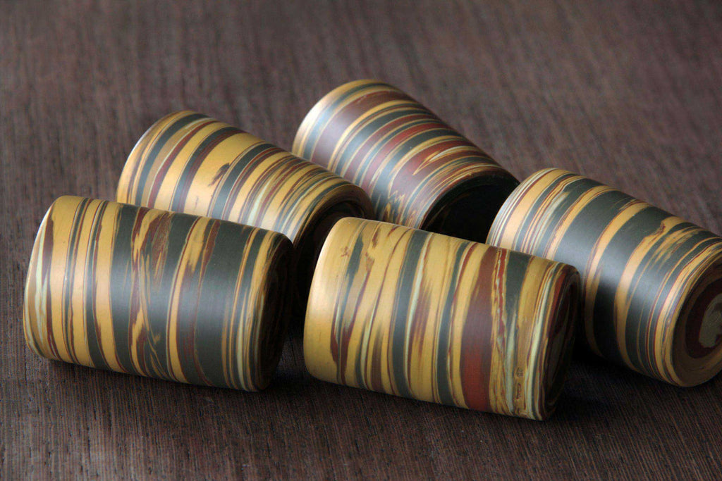 colorful ceramic cup. Tokoname pottery.