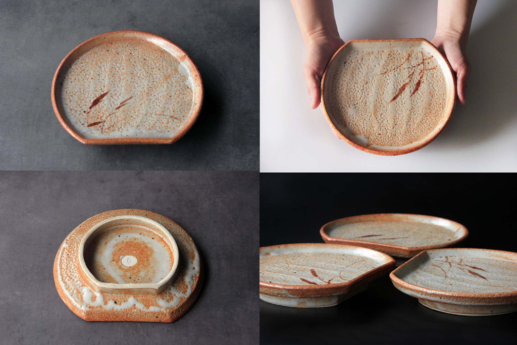 Japanese pottery, Shino ware, dinner plate