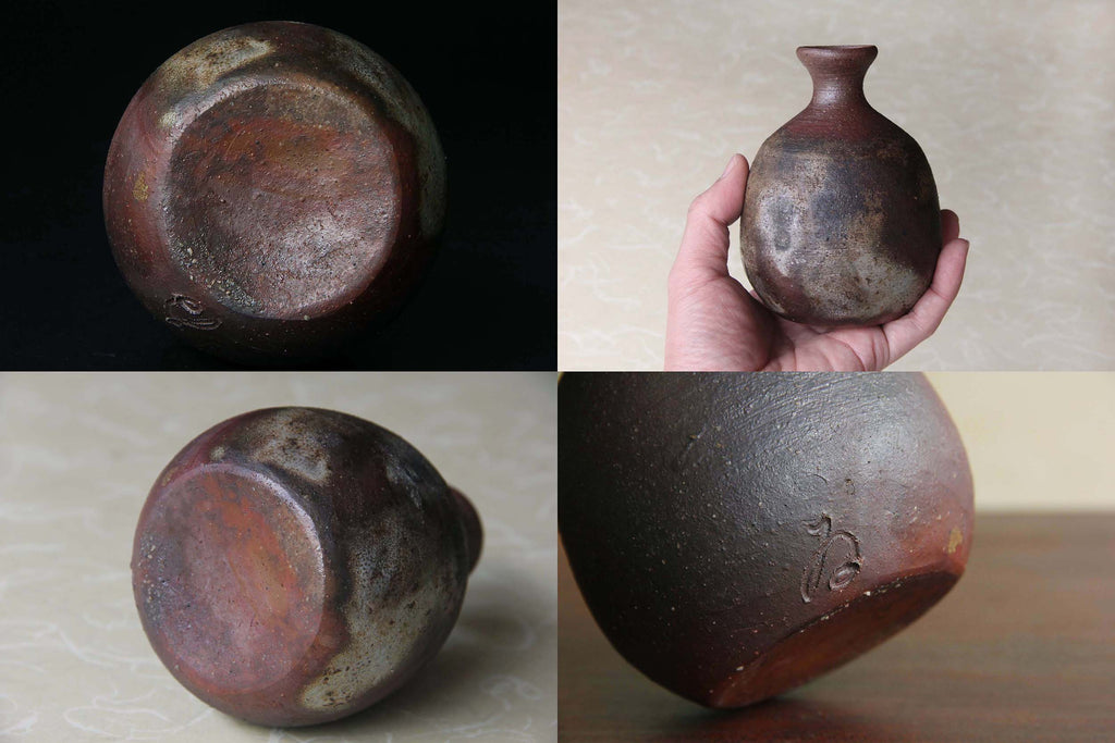 bizen sake bottle, Japanese pottery