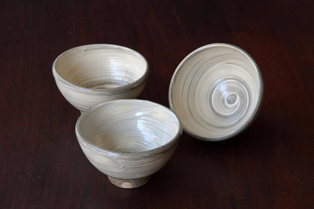 brush mark ceramic tea cup , Japanese pottery