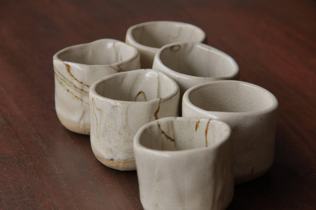 marble design sake cups