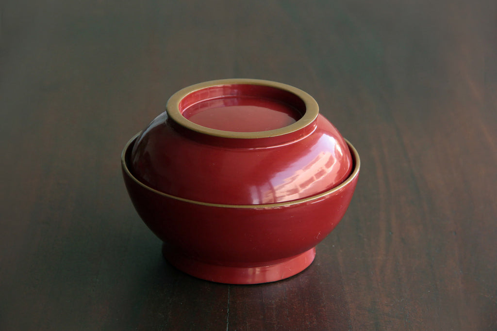miso soup bowl, Antique lacquerware, lidded  bowls