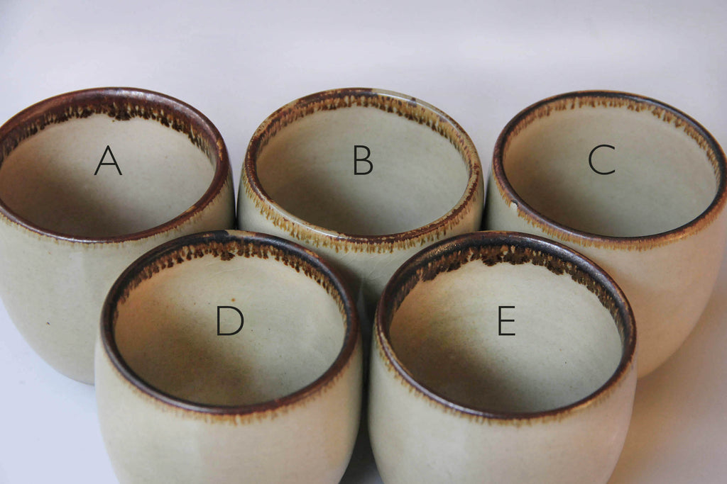 white tea cups, Japanese pottery