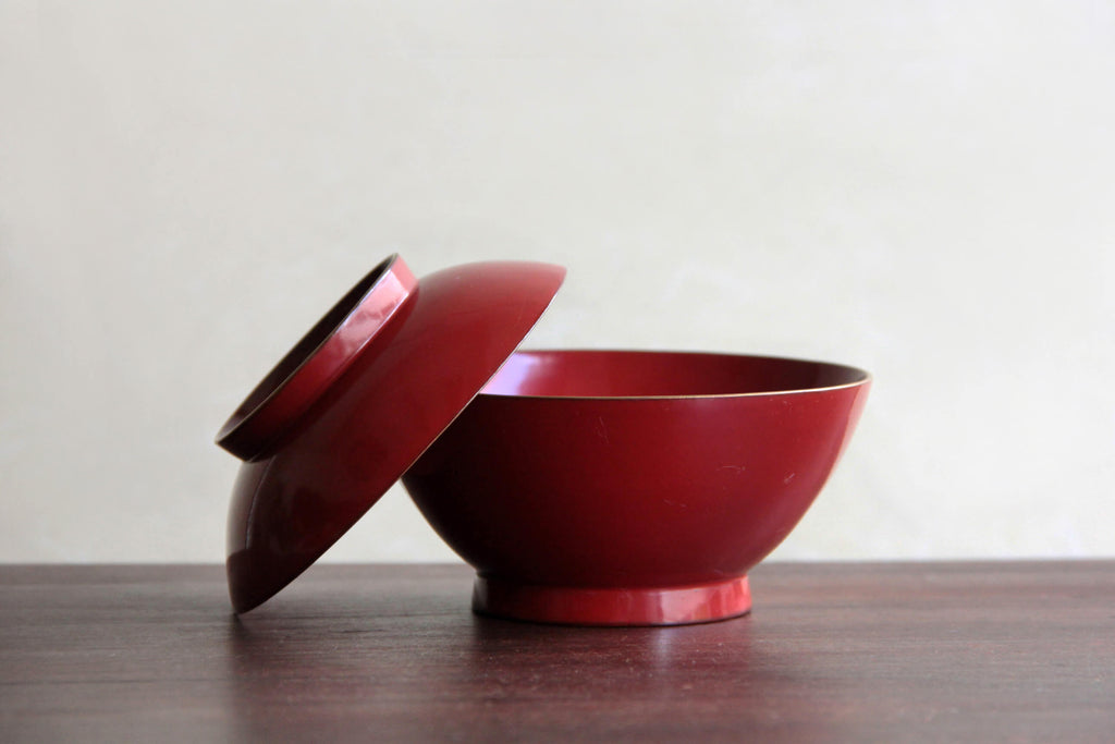 lidden wooden chawan bowl