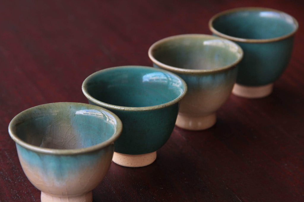 green sake cup