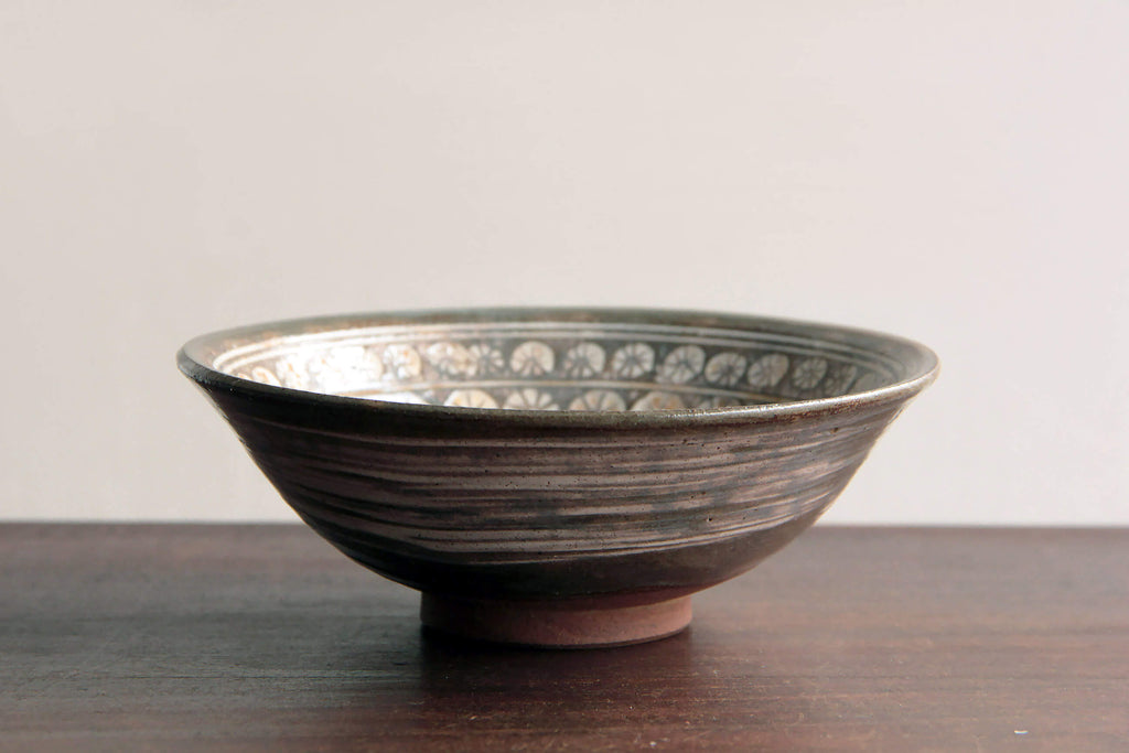 Mishima chawan bowl for tea ceremony