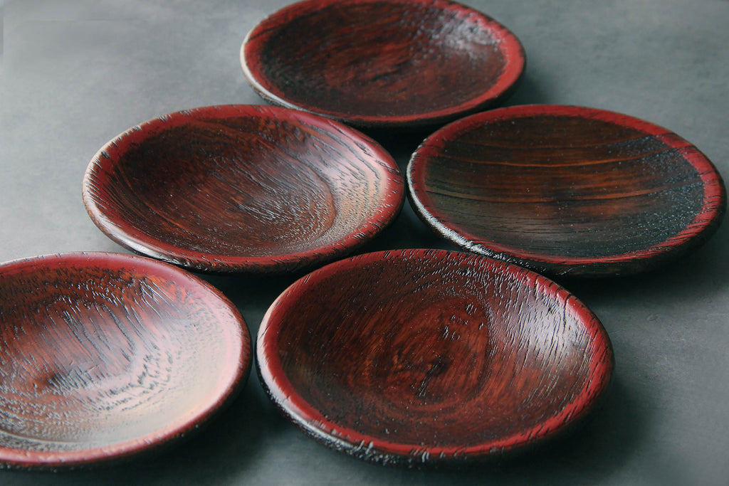 Japanese craft, wooden dish for tea ceremony