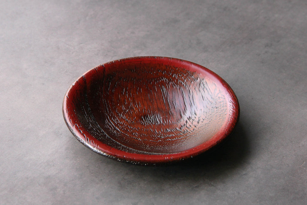 Japanese craft, carved wooden dish for tea ceremony