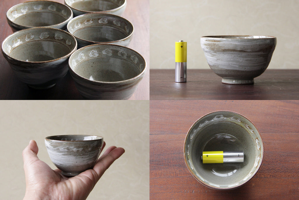 Vintage tea cup with brush mark galze , Japanese ceramic