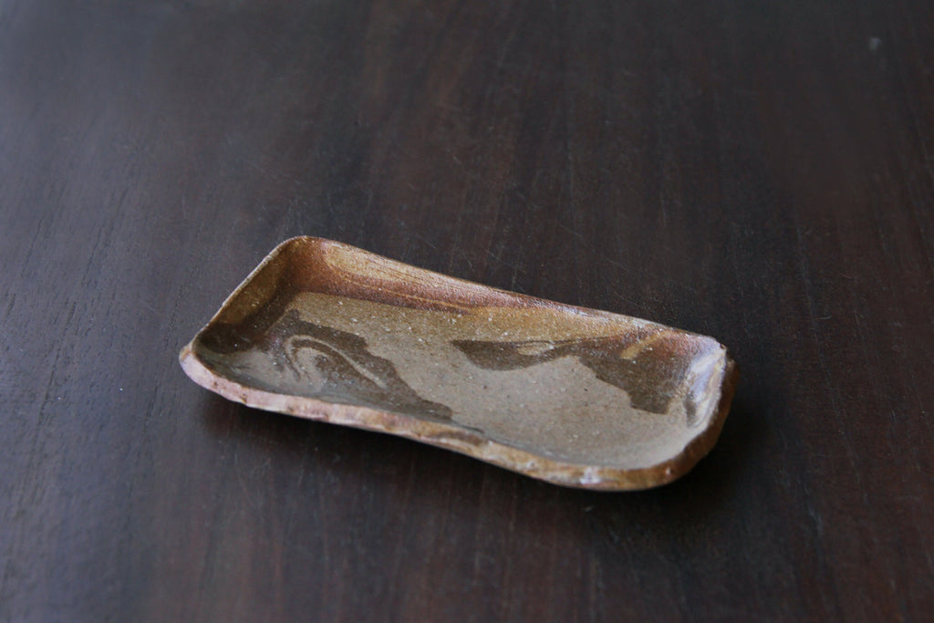 marble look small ceramic dish, Nerikomi , Japanese pottery