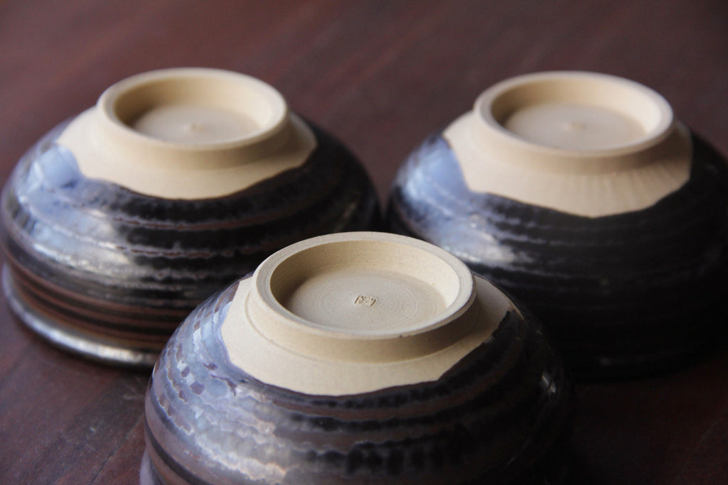 small Katakuchi style bowl, Takatori ware Japanese pottery 
