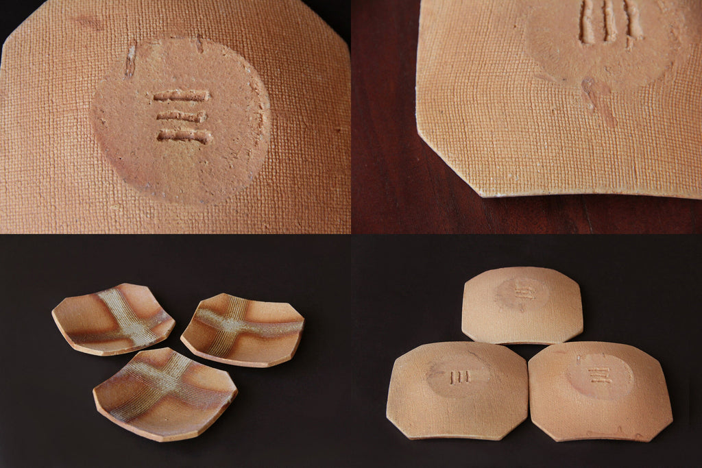 square ceramic plate, Japanese pottery