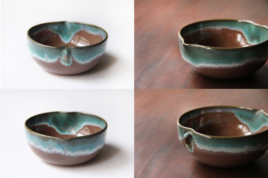 Japanese pottery, Agano ware, green bowl for table