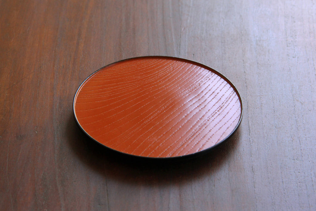 Japanese wooden plate, Urushi finish,  tea ceremony 