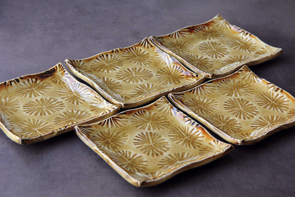 Square plate, Japanese pottery