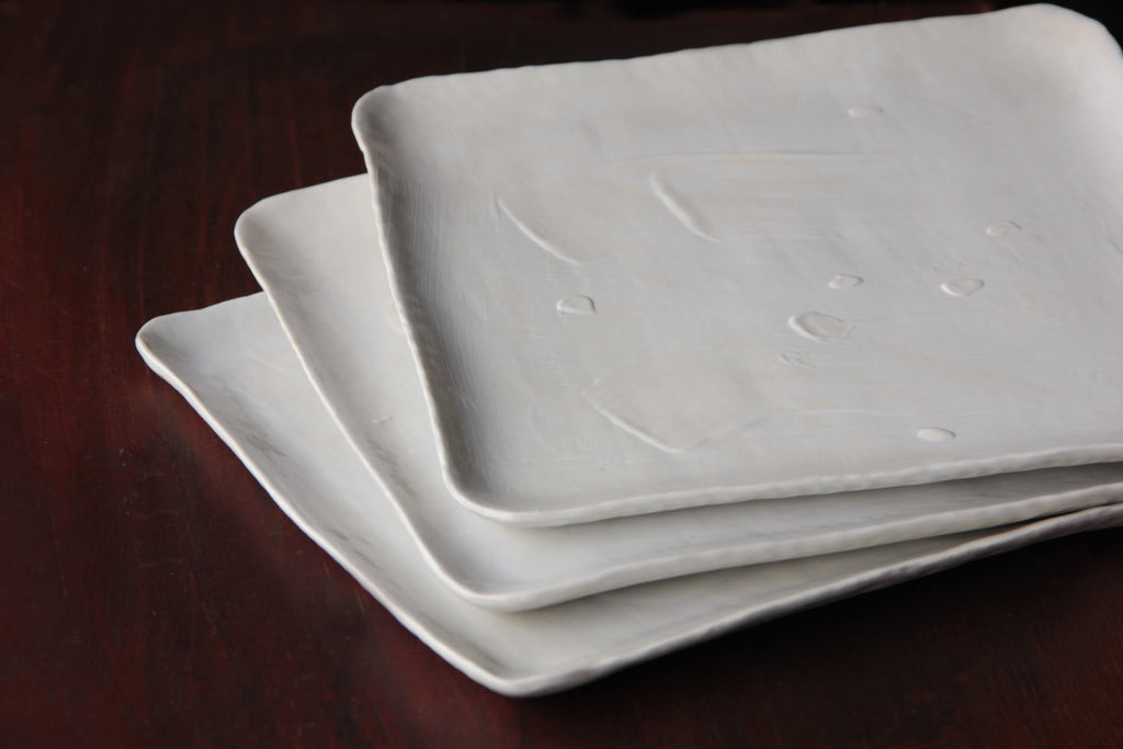 long white ceramic plate 