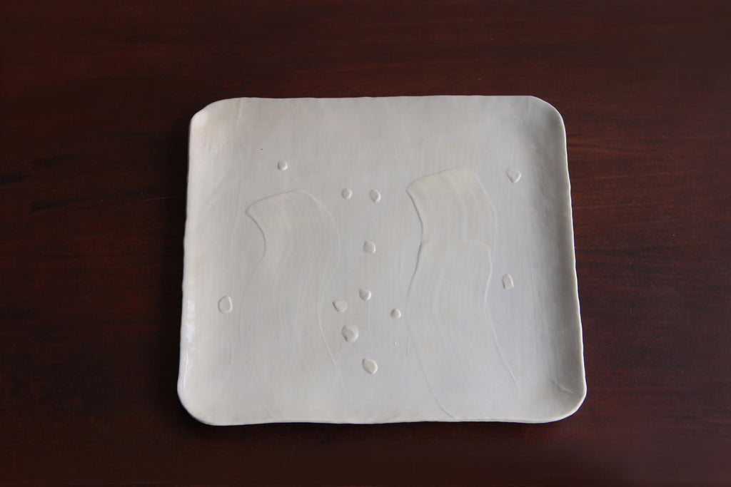 long white ceramic plate 