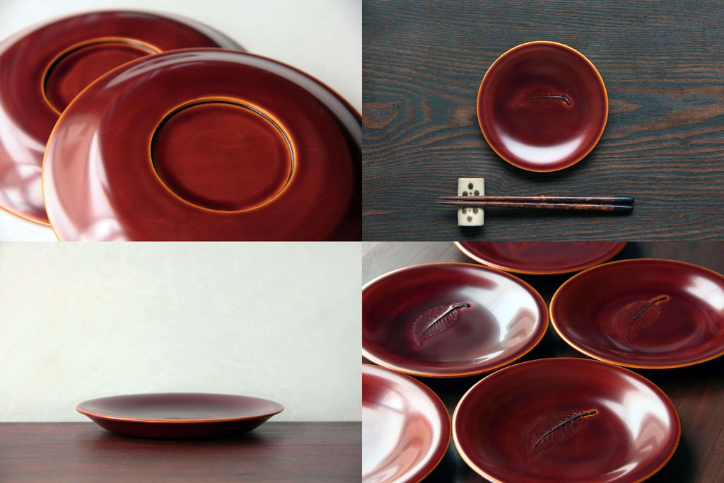 Japanese wooden plate, Hida-Shunkei craft 